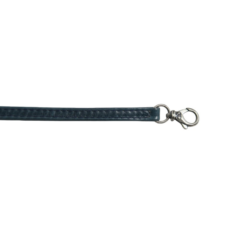 CHANEL Classic Matelasse Aged Calfskin Navy Blue Waxed Leather Quilted Kiss-lock Chain Shoulder Bag With Silver Hardware