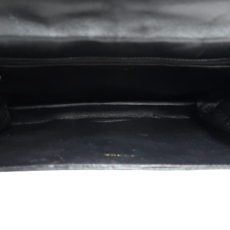 CHANEL Classic Matelasse Black Lambskin Leather Quilted Flap Crossbody Bag