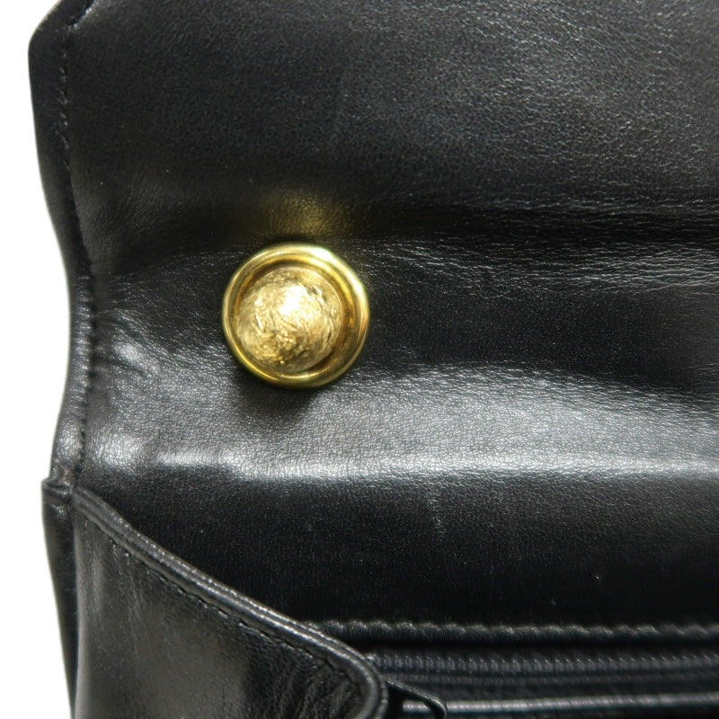 CHANEL Classic Matelasse Black Lambskin Leather Quilted Flap Crossbody Bag