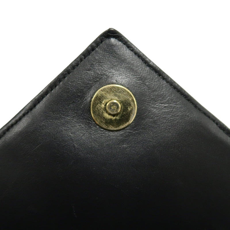 CHANEL Classic Matelasse Black Lambskin Leather Quilted Flap Crossbody Bag