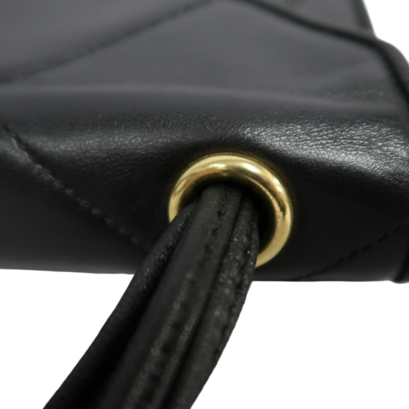 CHANEL Classic Matelasse Black Lambskin Leather Quilted Flap Crossbody Bag