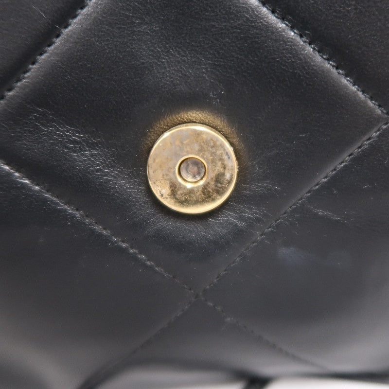 CHANEL Classic Matelasse Black Lambskin Leather Quilted Flap Crossbody Bag