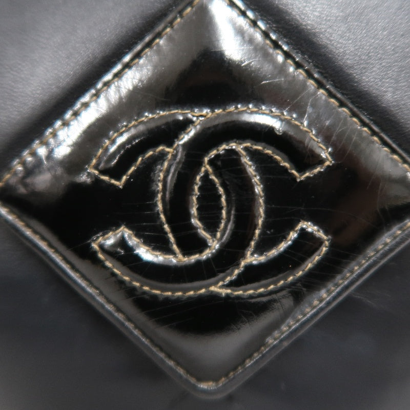 CHANEL Classic Matelasse Black Lambskin Leather Quilted Flap Crossbody Bag