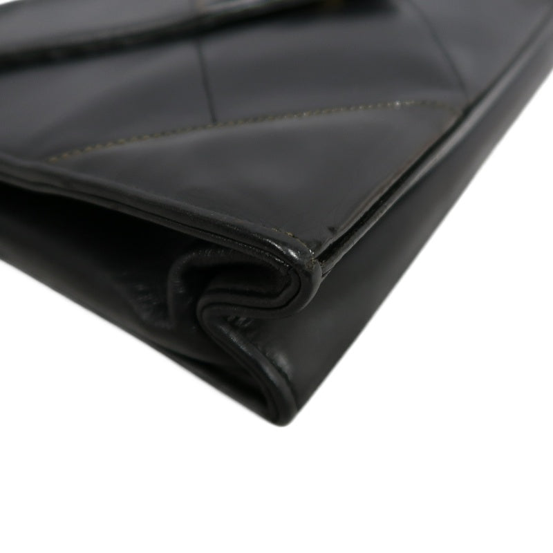 CHANEL Classic Matelasse Black Lambskin Leather Quilted Flap Crossbody Bag