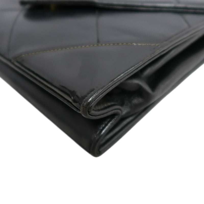 CHANEL Classic Matelasse Black Lambskin Leather Quilted Flap Crossbody Bag
