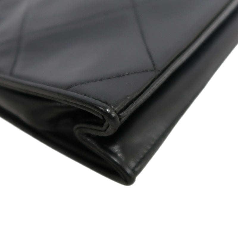 CHANEL Classic Matelasse Black Lambskin Leather Quilted Flap Crossbody Bag
