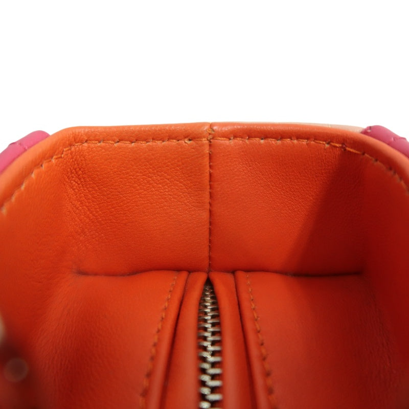 DIOR Lady Dior Cannage Pink Lambskin Leather 5-grid Handle Handbag With Silver Hardware