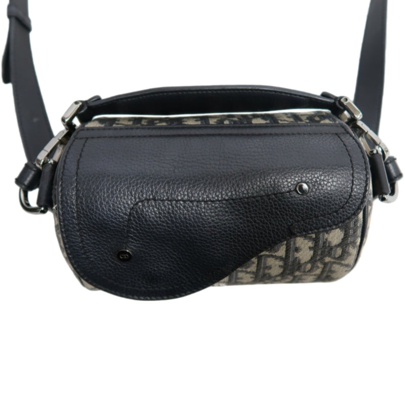 DIOR  Oblique Blue Canvas Flap Crossbody Bag
