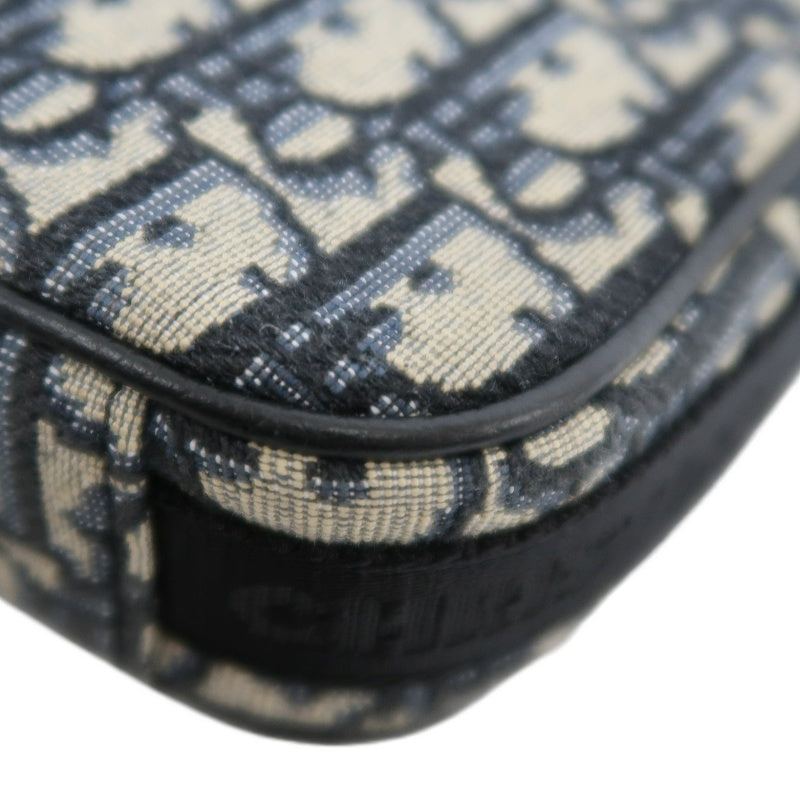 DIOR Oblique Blue Canvas Flap Crossbody Bag
