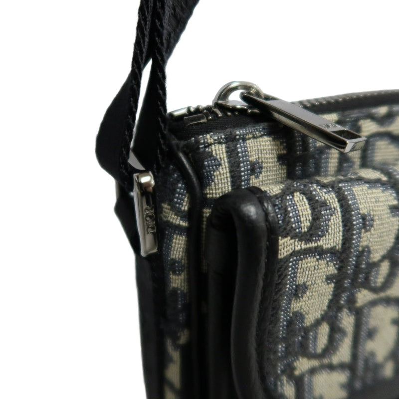DIOR Oblique Blue Canvas Flap Crossbody Bag