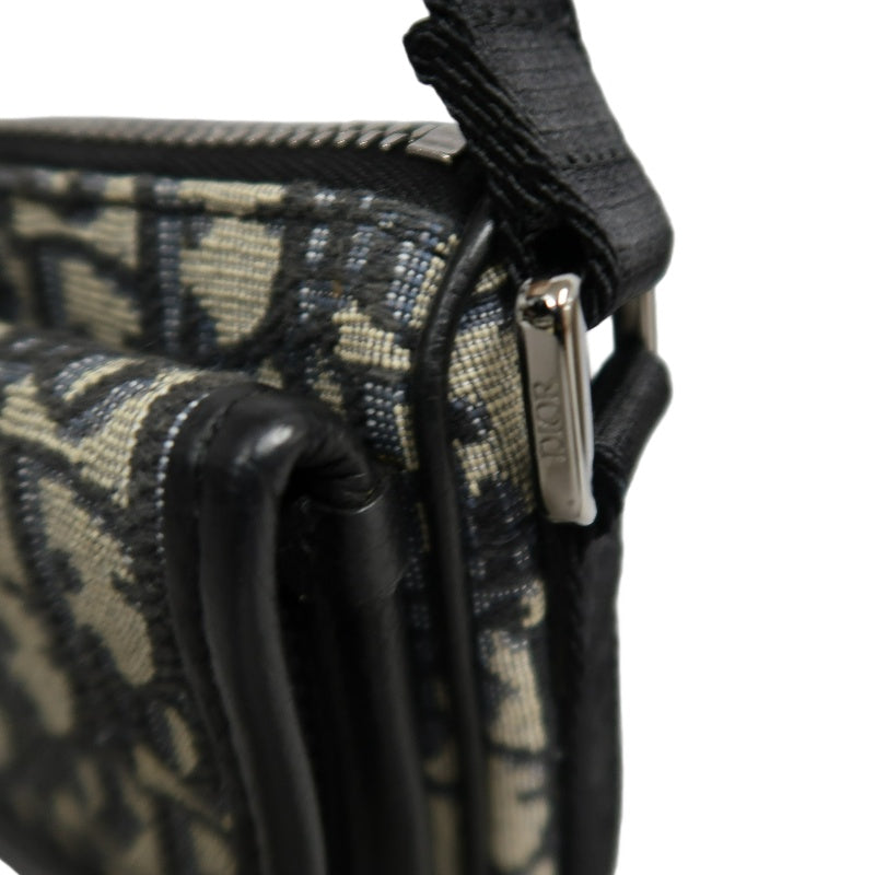 DIOR Oblique Blue Canvas Flap Crossbody Bag