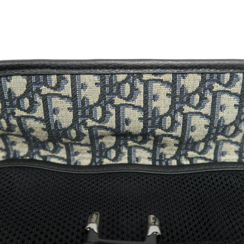 DIOR Oblique Blue Canvas Flap Crossbody Bag