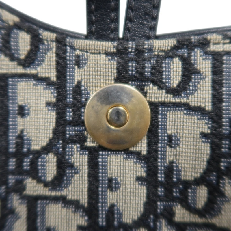 DIOR Oblique Blue Canvas Flap Messenger Crossbody Bag With Gold Hardware