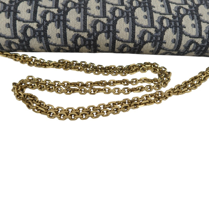 DIOR Oblique Blue Canvas Flap Messenger Crossbody Bag With Gold Hardware