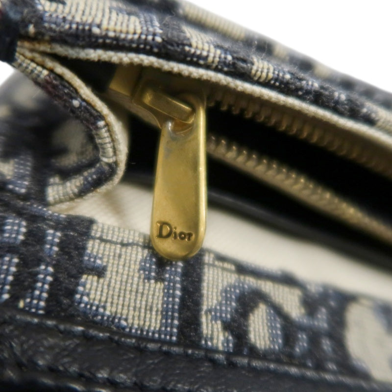 DIOR Oblique Blue Canvas Flap Messenger Crossbody Bag With Gold Hardware