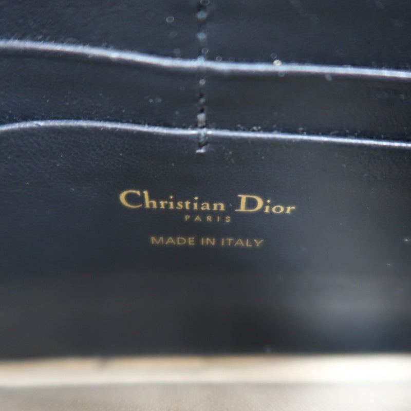 DIOR Oblique Blue Canvas Flap Messenger Crossbody Bag With Gold Hardware