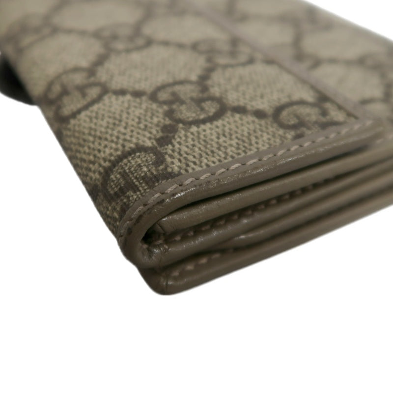 GUCCI GG Beige Monogram PVC Long Wallet With Gold Hardware