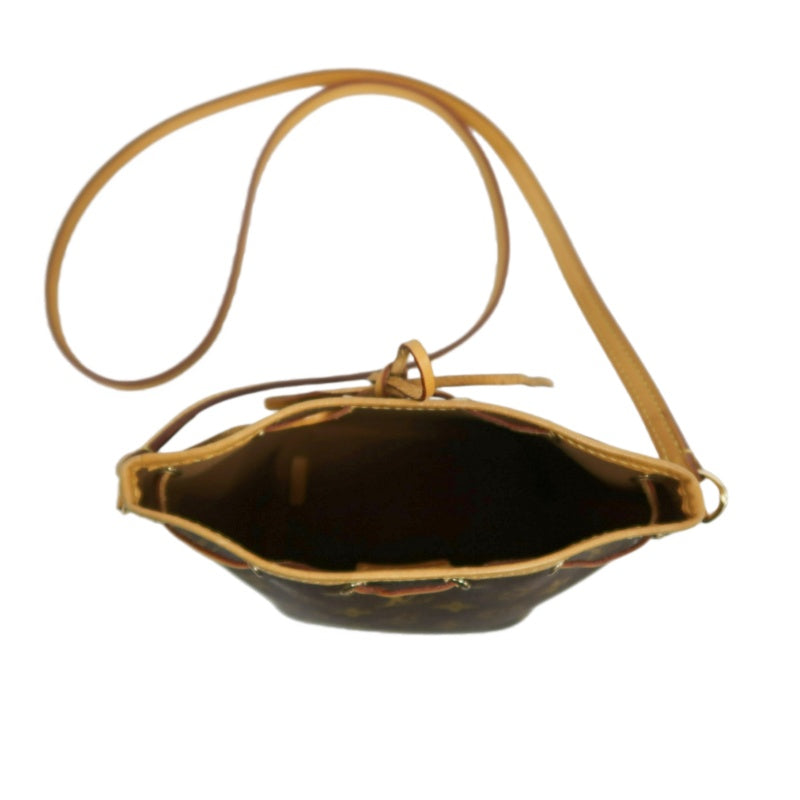 LOUISVUITTON Nano Noe Monogram Brown PVC Drawstring Bucket Shoulder Bag