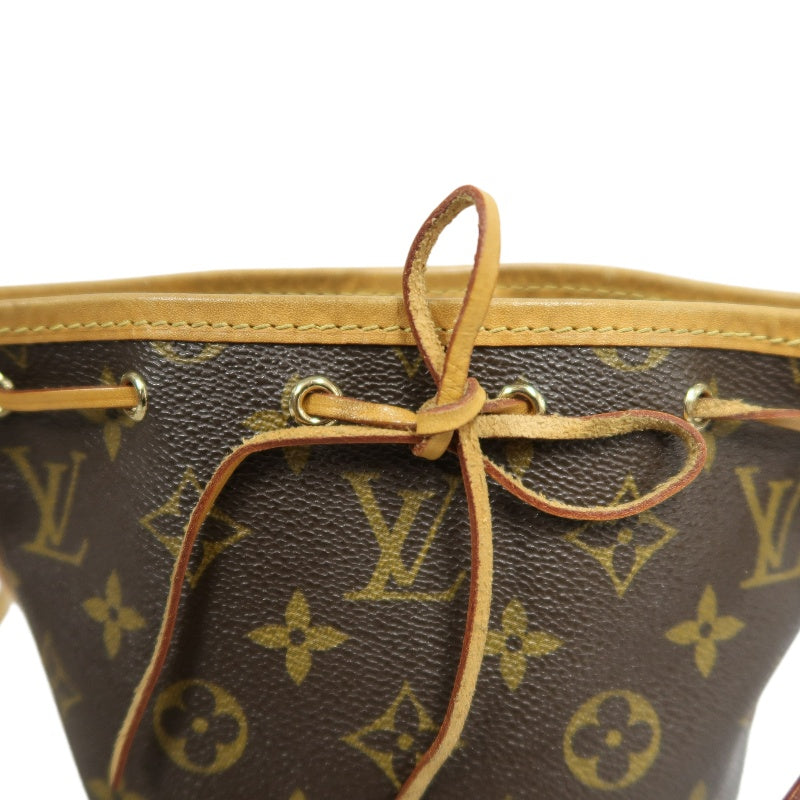 LOUISVUITTON Nano Noe Monogram Brown PVC Drawstring Bucket Shoulder Bag