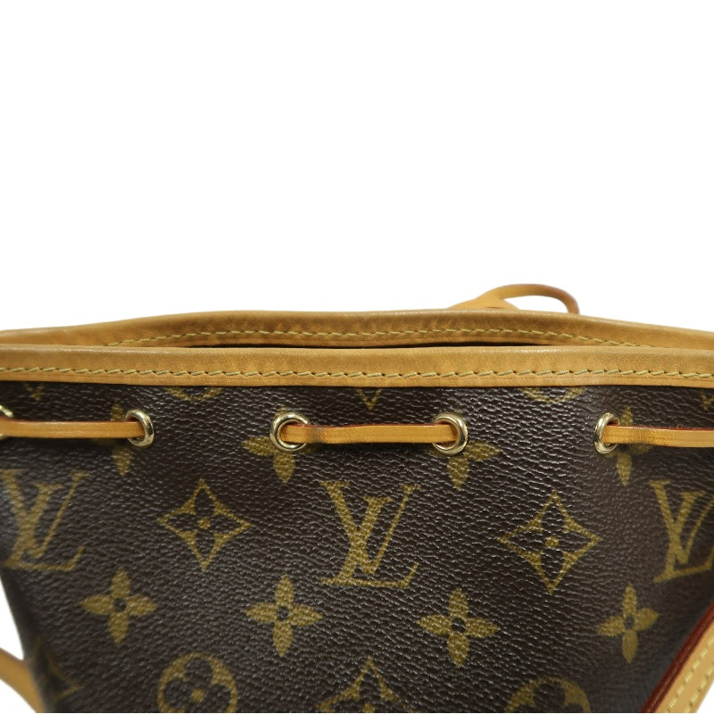 LOUISVUITTON Nano Noe Monogram Brown PVC Drawstring Bucket Shoulder Bag