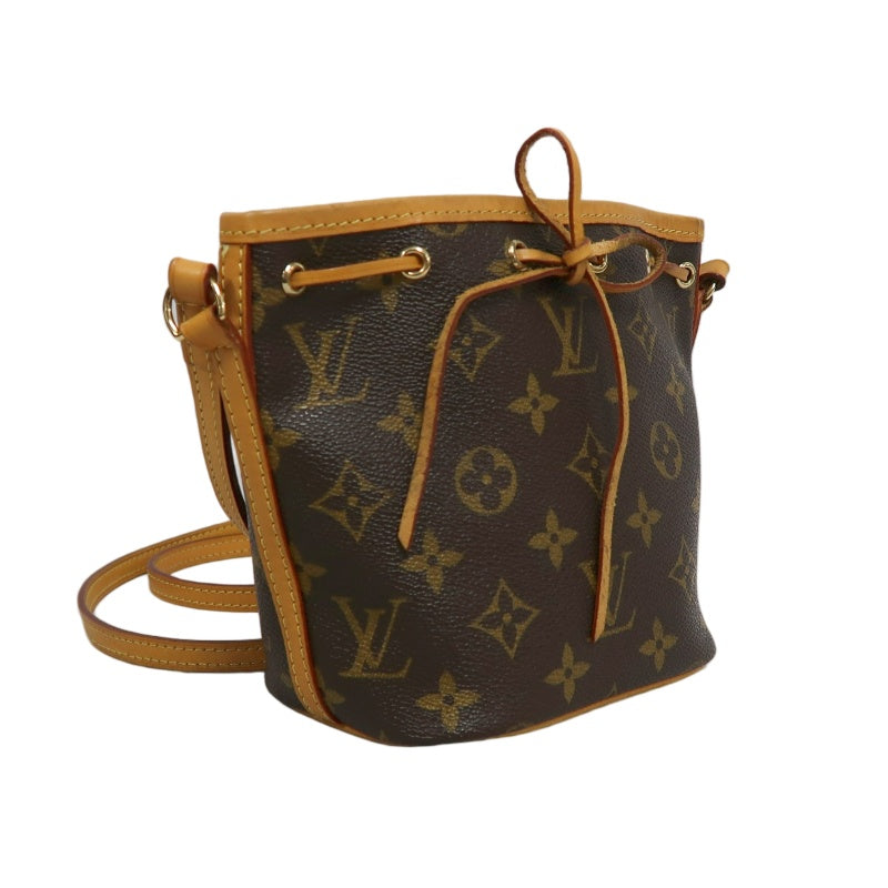 LOUISVUITTON Nano Noe Monogram Brown PVC Drawstring Bucket Shoulder Bag
