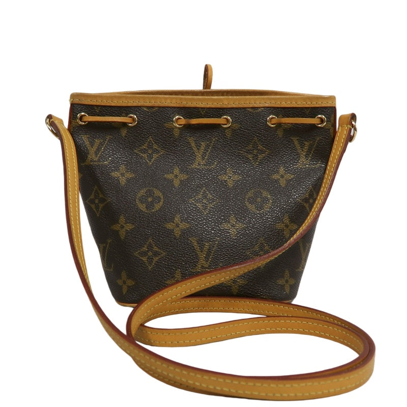 LOUISVUITTON Nano Noe Monogram Brown PVC Drawstring Bucket Shoulder Bag