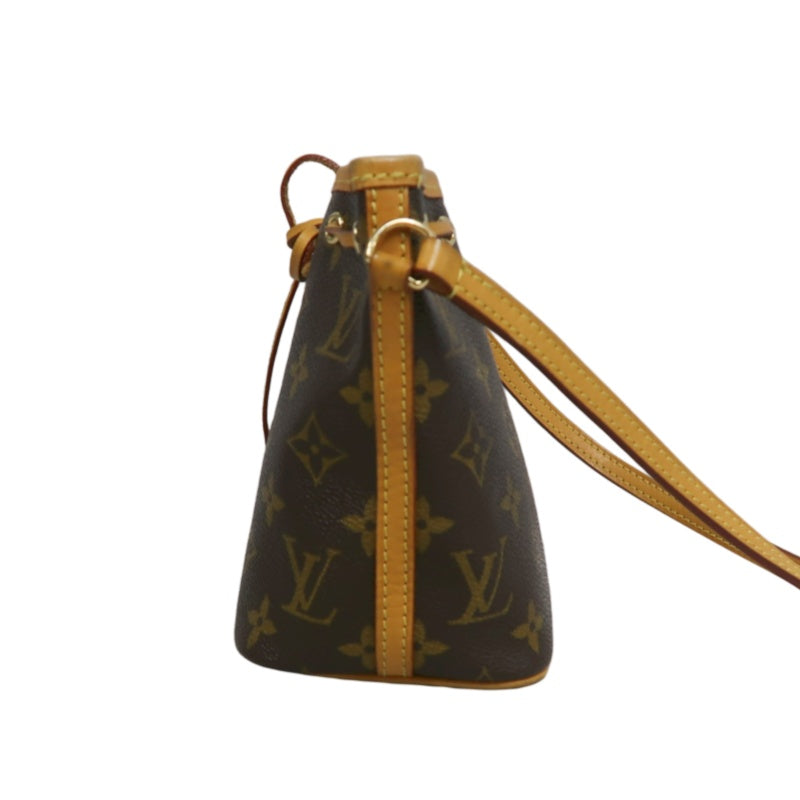 LOUISVUITTON Nano Noe Monogram Brown PVC Drawstring Bucket Shoulder Bag