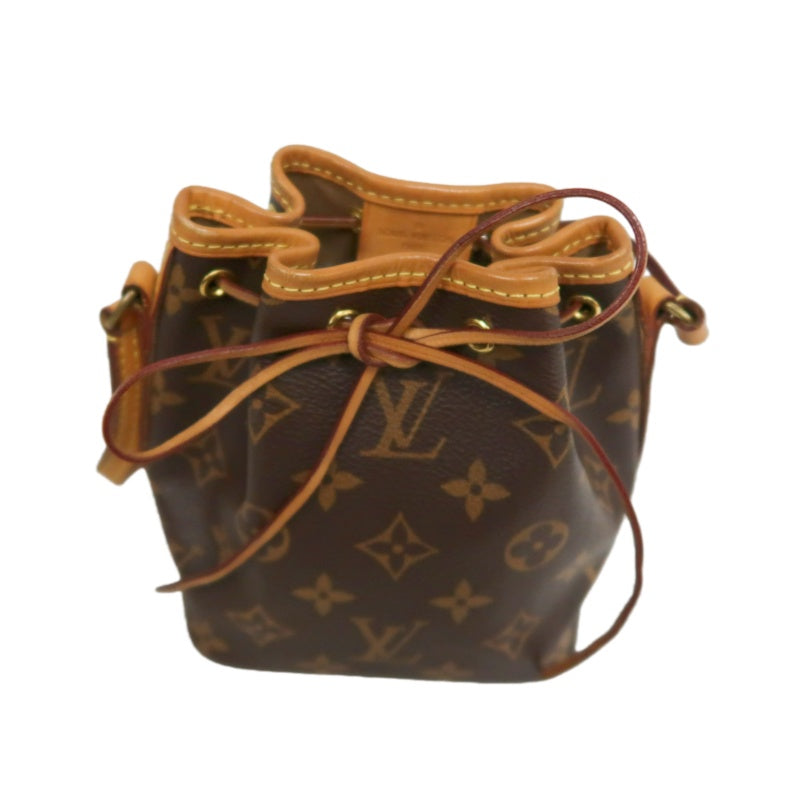 LOUISVUITTON Nano Noe Monogram Brown PVC Drawstring Bucket Shoulder Bag