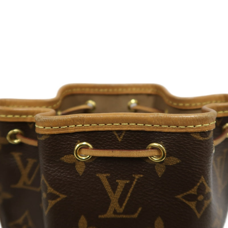 LOUISVUITTON Nano Noe Monogram Brown PVC Drawstring Bucket Shoulder Bag