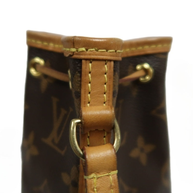LOUISVUITTON Nano Noe Monogram Brown PVC Drawstring Bucket Shoulder Bag