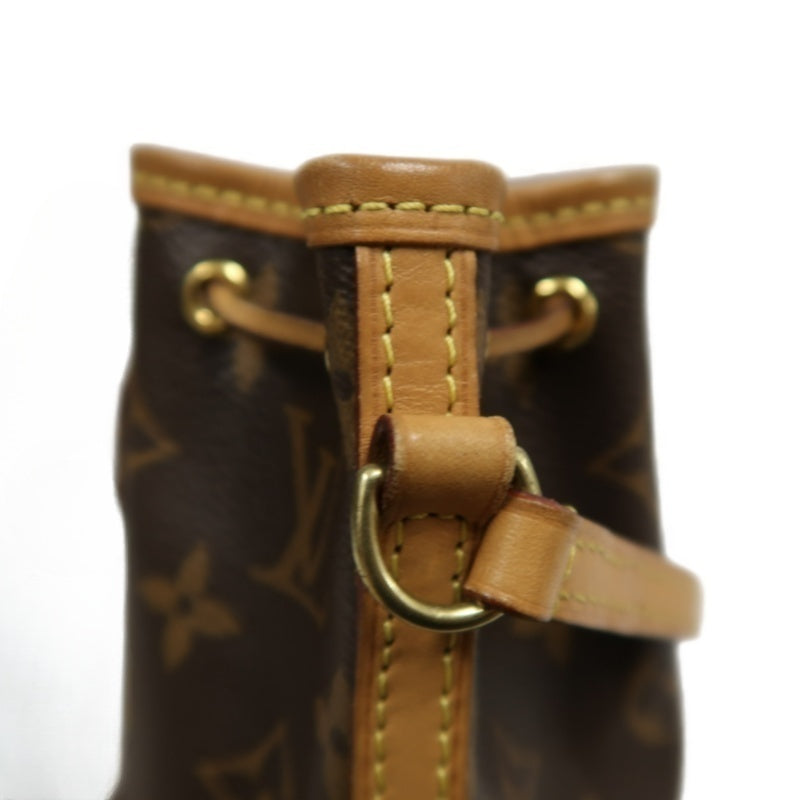 LOUISVUITTON Nano Noe Monogram Brown PVC Drawstring Bucket Shoulder Bag