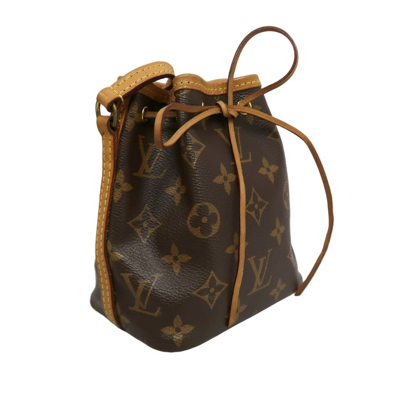 LOUISVUITTON Nano Noe Monogram Brown PVC Drawstring Bucket Shoulder Bag