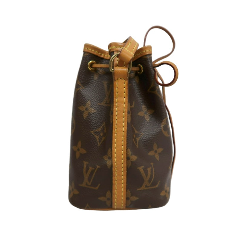 LOUISVUITTON Nano Noe Monogram Brown PVC Drawstring Bucket Shoulder Bag