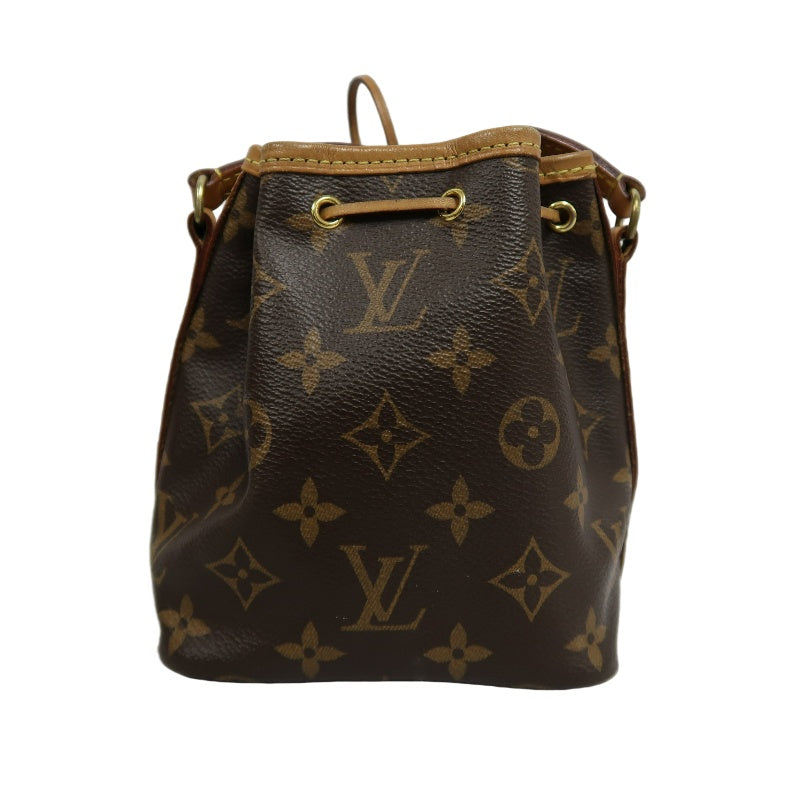 LOUISVUITTON Nano Noe Monogram Brown PVC Drawstring Bucket Shoulder Bag