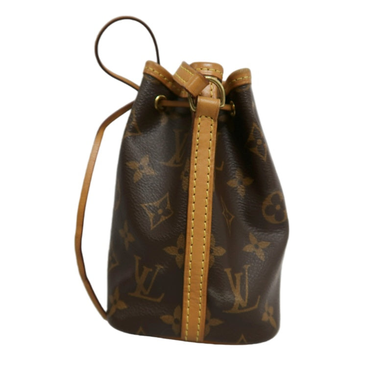 LOUISVUITTON Nano Noe Monogram Brown PVC Drawstring Bucket Shoulder Bag