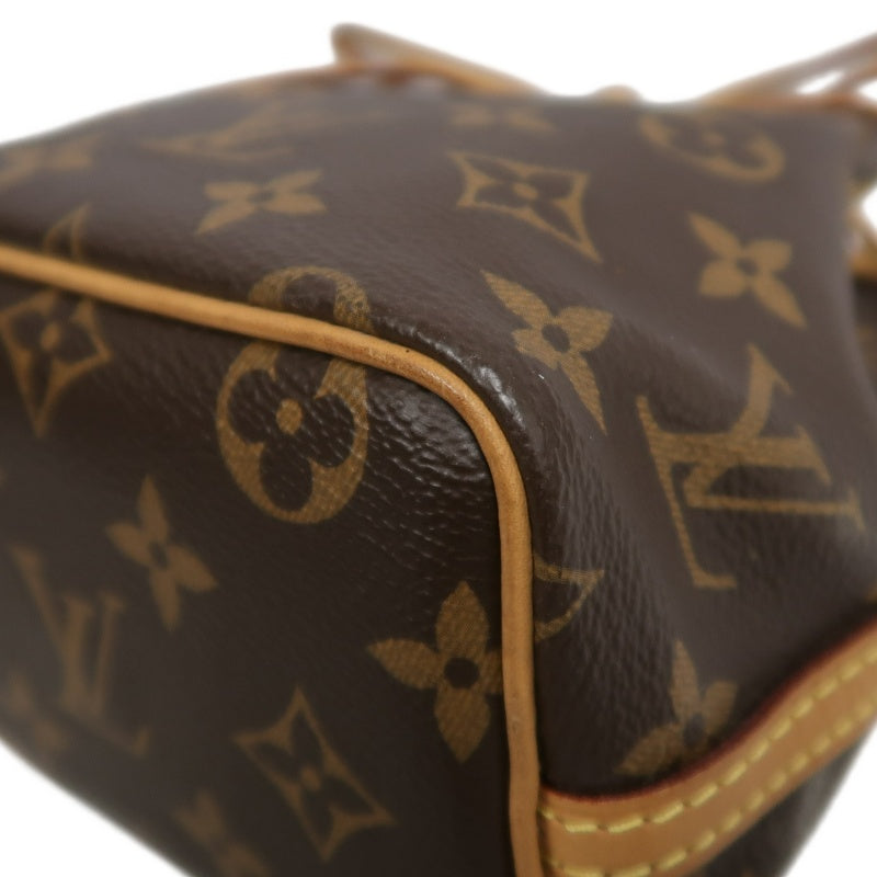 LOUISVUITTON Nano Noe Monogram Brown PVC Drawstring Bucket Shoulder Bag