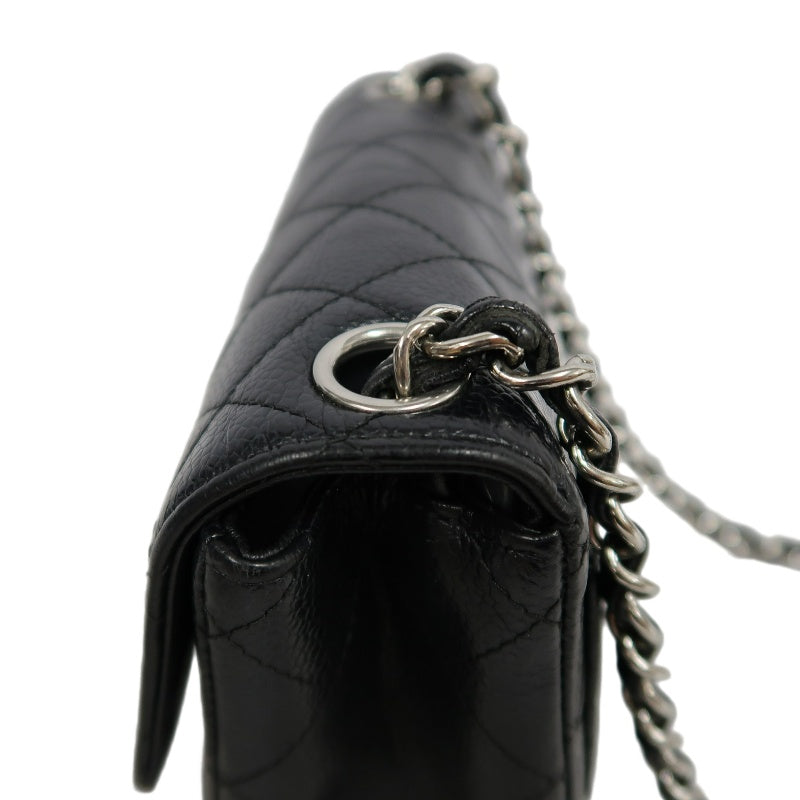 CHANEL Classic Flap Black Caviar Leather Quilted Flap Square Shoulder Bag With Silver Hardware
