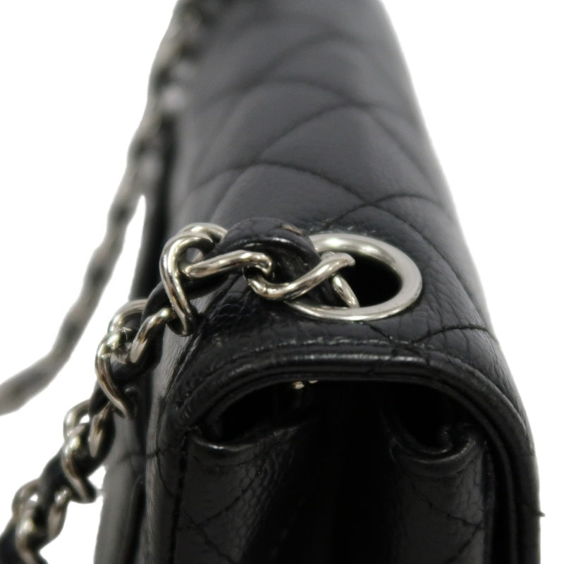 CHANEL Classic Flap Black Caviar Leather Quilted Flap Square Shoulder Bag With Silver Hardware