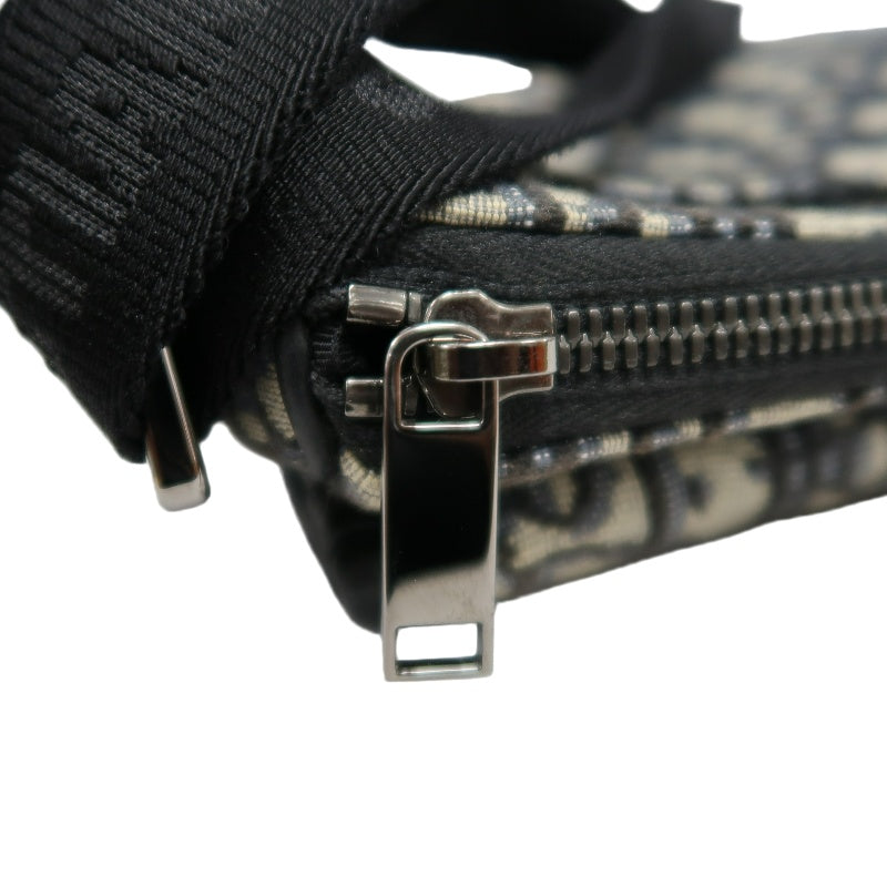 DIOR Oblique Navy Canvas Crossbody Bag With Silver Hardware