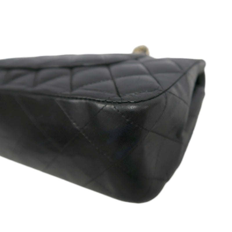 CHANEL Classic Flap Black Lambskin Quilted Flap Shoulder Bag With Gold Hardware