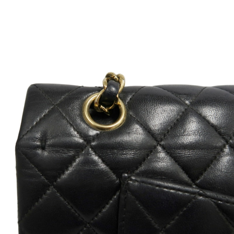 CHANEL Classic Flap Black Lambskin Quilted Flap Shoulder Bag With Gold Hardware