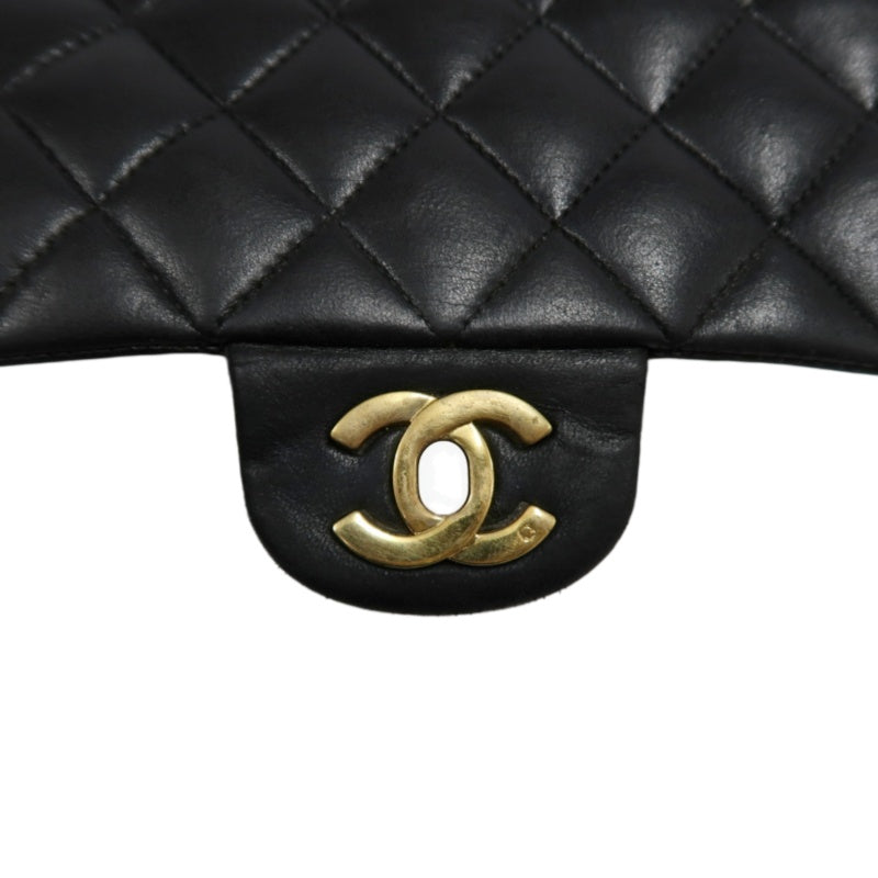 CHANEL Classic Flap Black Lambskin Quilted Flap Shoulder Bag With Gold Hardware
