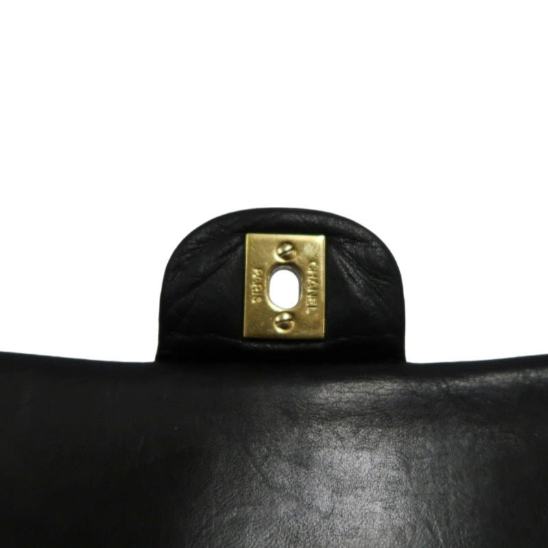CHANEL Classic Flap Black Lambskin Quilted Flap Shoulder Bag With Gold Hardware