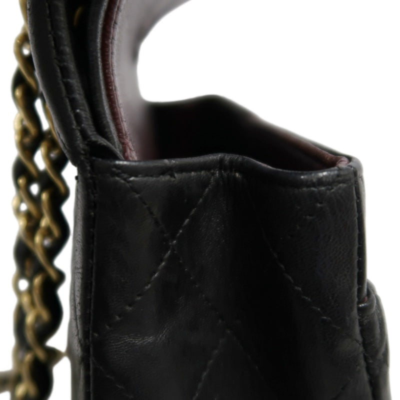 CHANEL Classic Flap Black Lambskin Quilted Flap Shoulder Bag With Gold Hardware