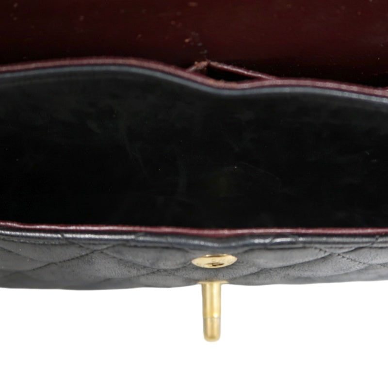 CHANEL Classic Flap Black Lambskin Quilted Flap Shoulder Bag With Gold Hardware
