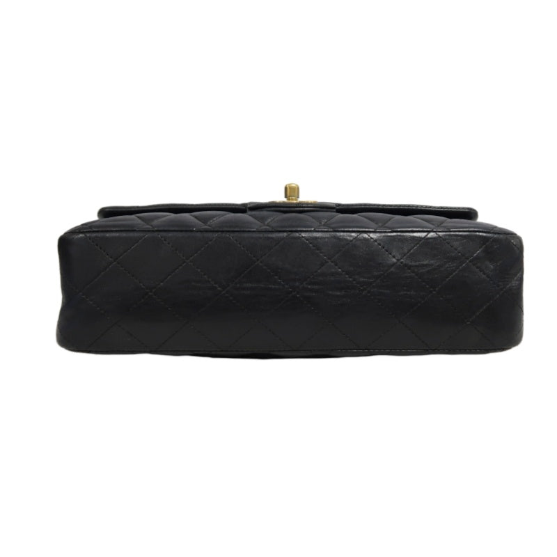 CHANEL Classic Flap Black Lambskin Quilted Flap Shoulder Bag With Gold Hardware
