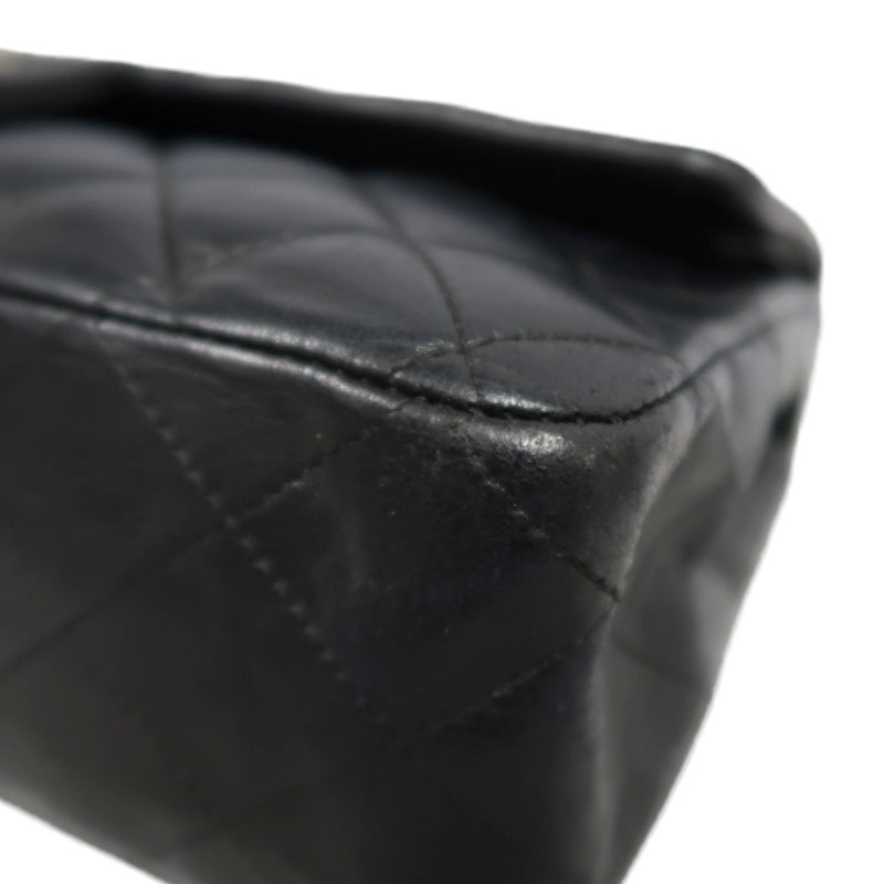 CHANEL Classic Flap Black Lambskin Quilted Flap Shoulder Bag With Gold Hardware