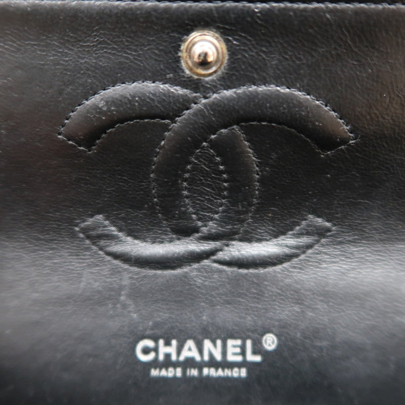 CHANEL Classic Flap Black Caviar Leather Quilted Flap Shoulder Bag With Gold Hardware