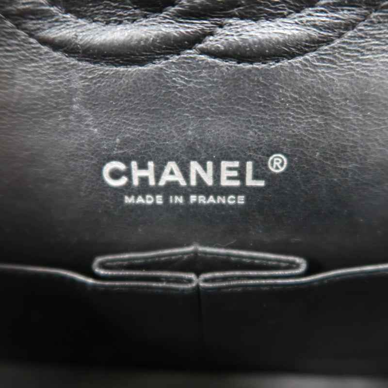 CHANEL Classic Flap Black Caviar Leather Quilted Flap Shoulder Bag With Gold Hardware