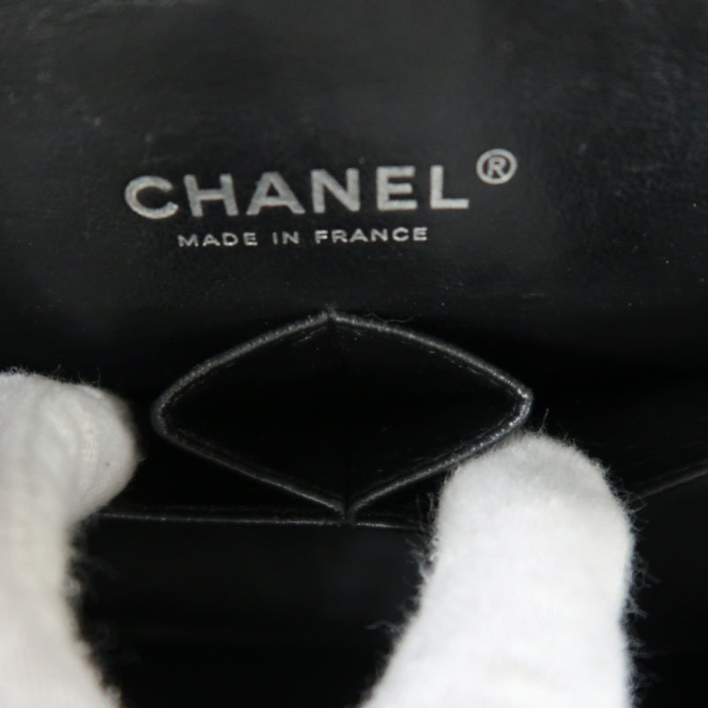 CHANEL Classic Flap Black Caviar Leather Quilted Flap Shoulder Bag With Gold Hardware